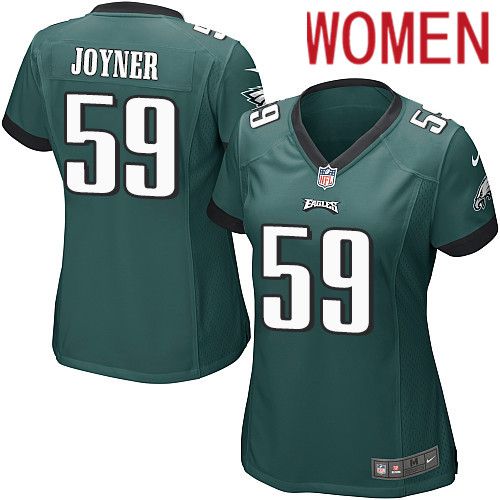 Women Philadelphia Eagles #59 Seth Joyner Nike Midnight Green Game NFL Jersey